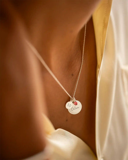 Personalised Birthday Disc Name Necklace