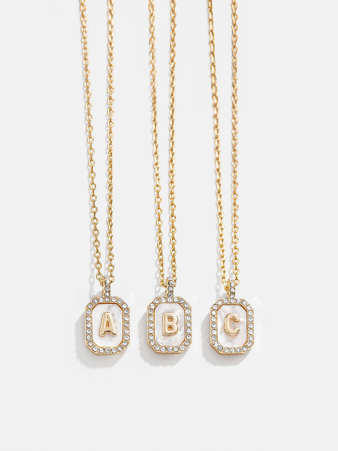 Gold &amp; Mother of Pearl Initial Necklace
