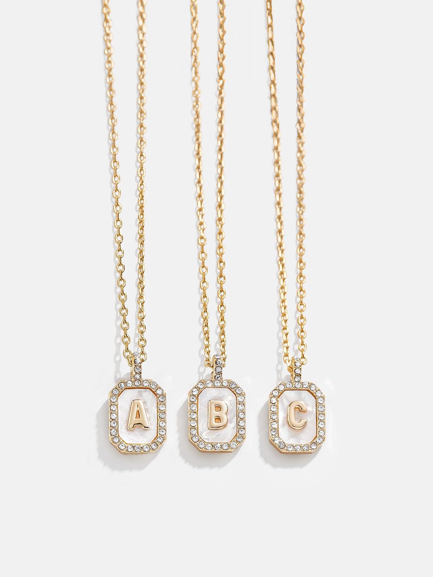 Gold &amp; Mother of Pearl Initial Necklace