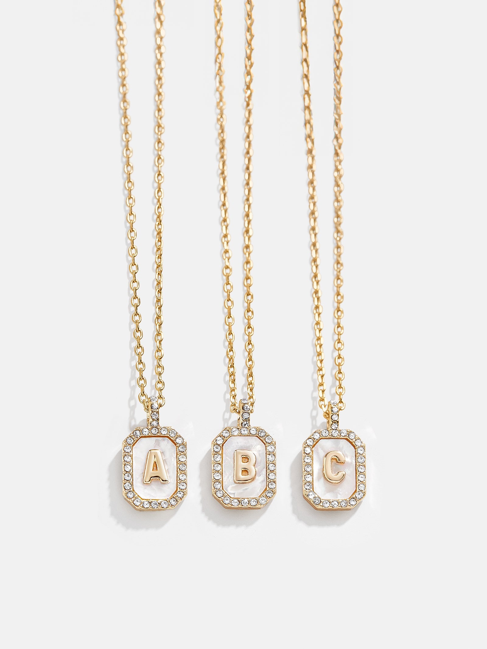 Gold &amp; Mother of Pearl Initial Necklace
