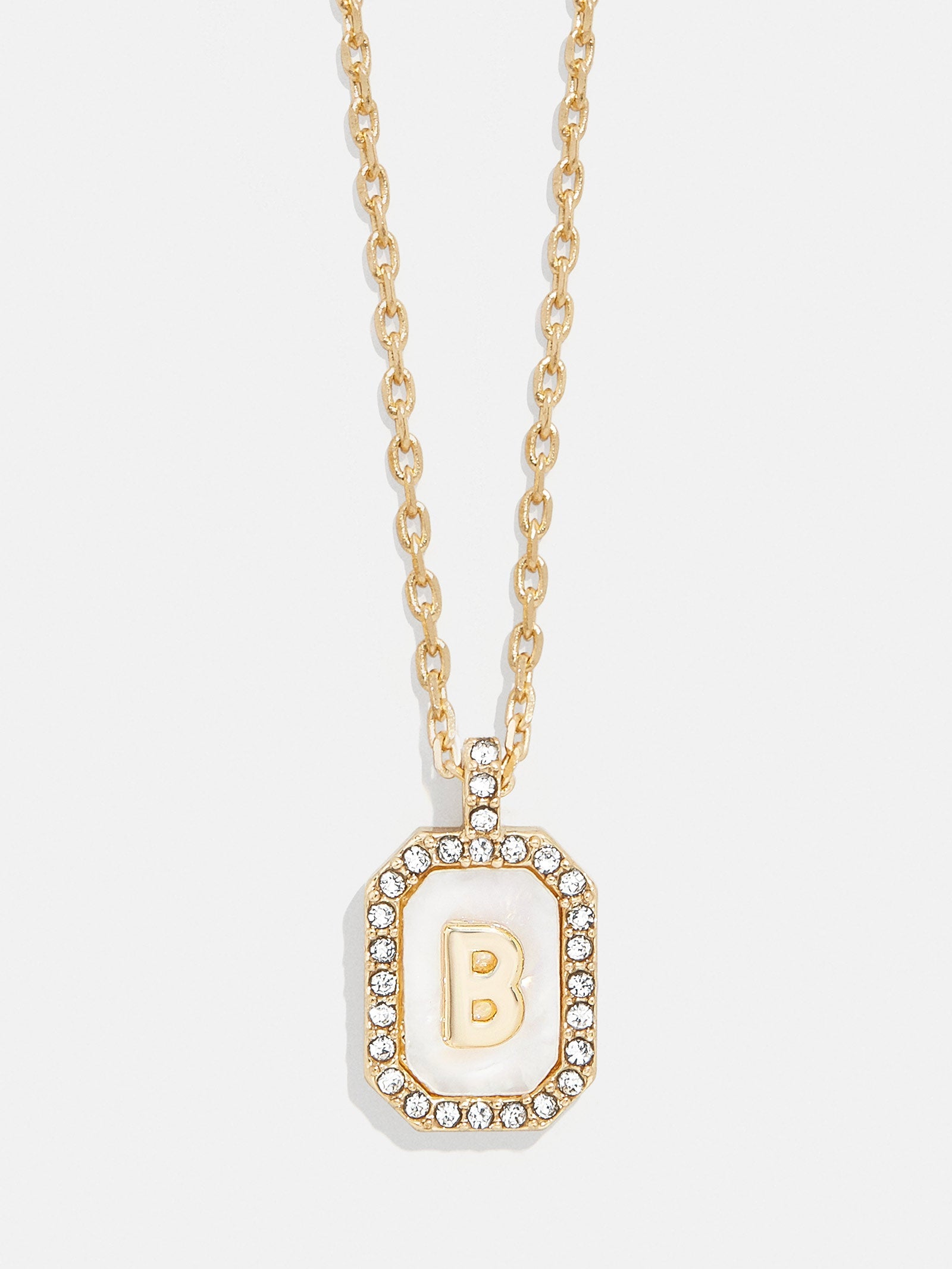 Gold &amp; Mother of Pearl Initial Necklace