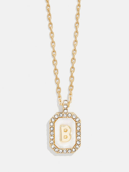 Gold &amp; Mother of Pearl Initial Necklace