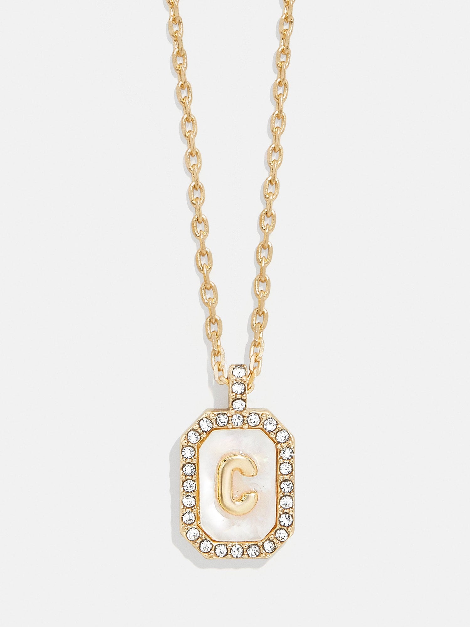 Gold &amp; Mother of Pearl Initial Necklace