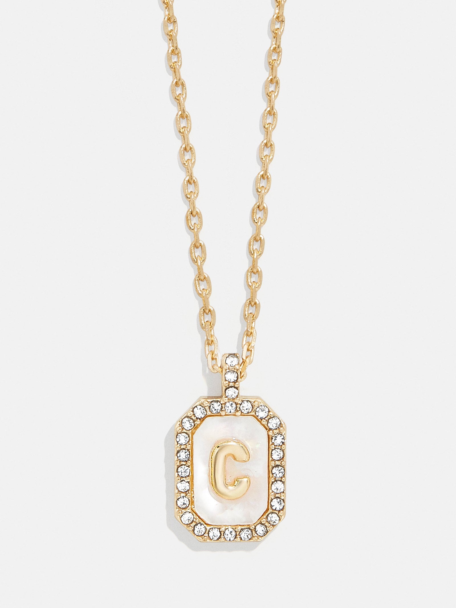 Gold &amp; Mother of Pearl Initial Necklace