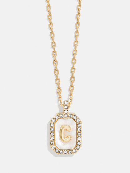 Gold &amp; Mother of Pearl Initial Necklace