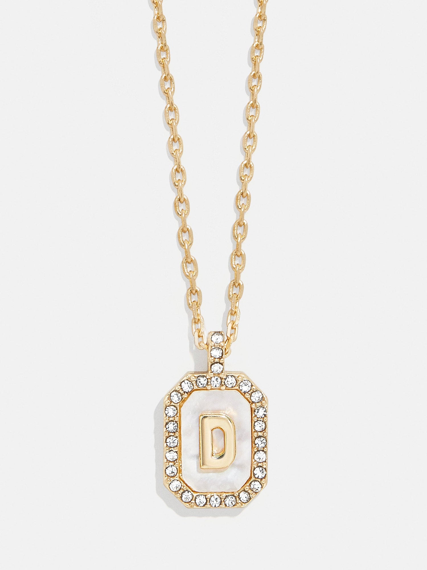 Gold &amp; Mother of Pearl Initial Necklace