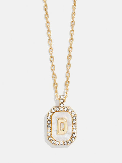 Gold &amp; Mother of Pearl Initial Necklace