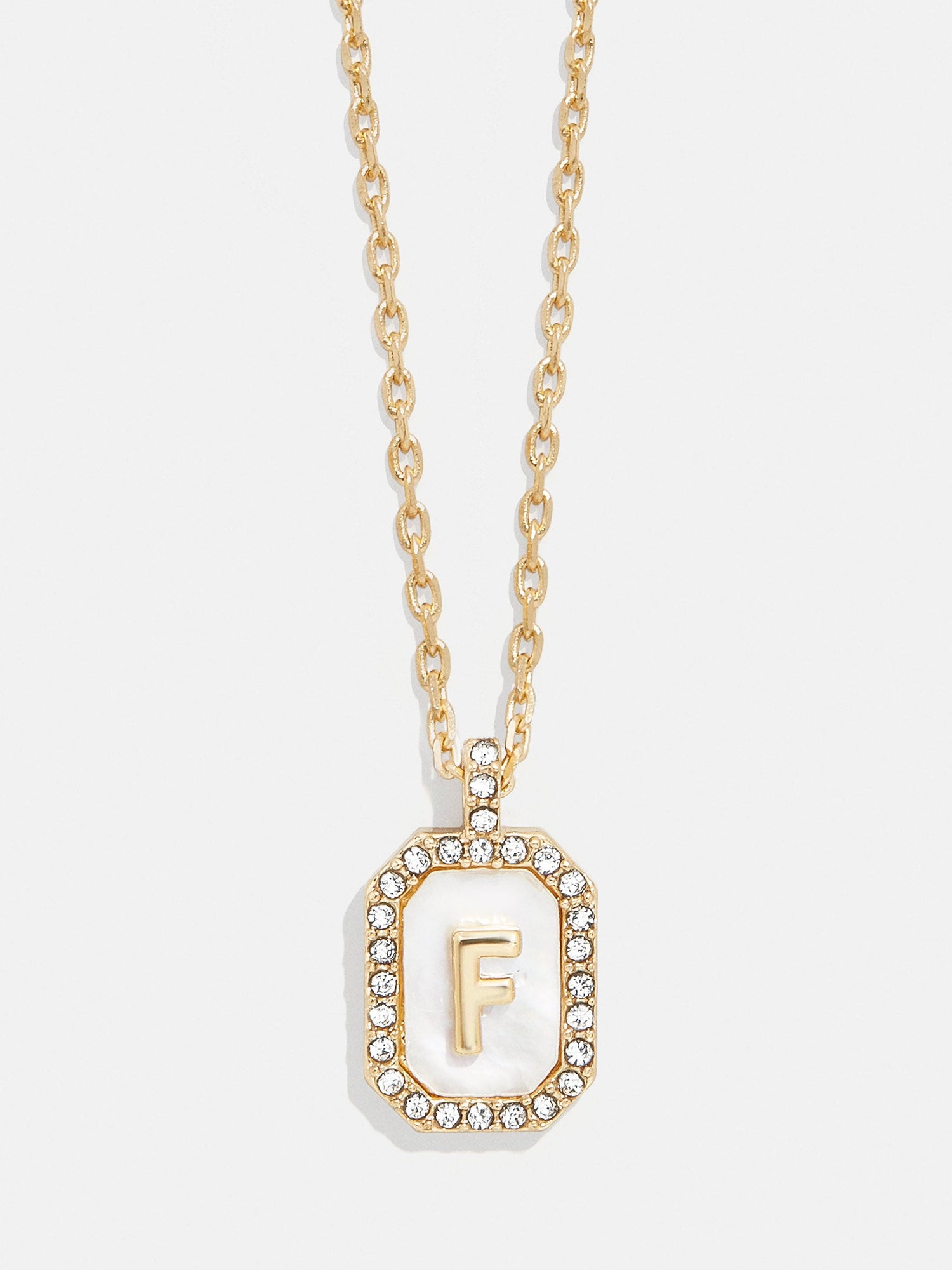 Gold &amp; Mother of Pearl Initial Necklace