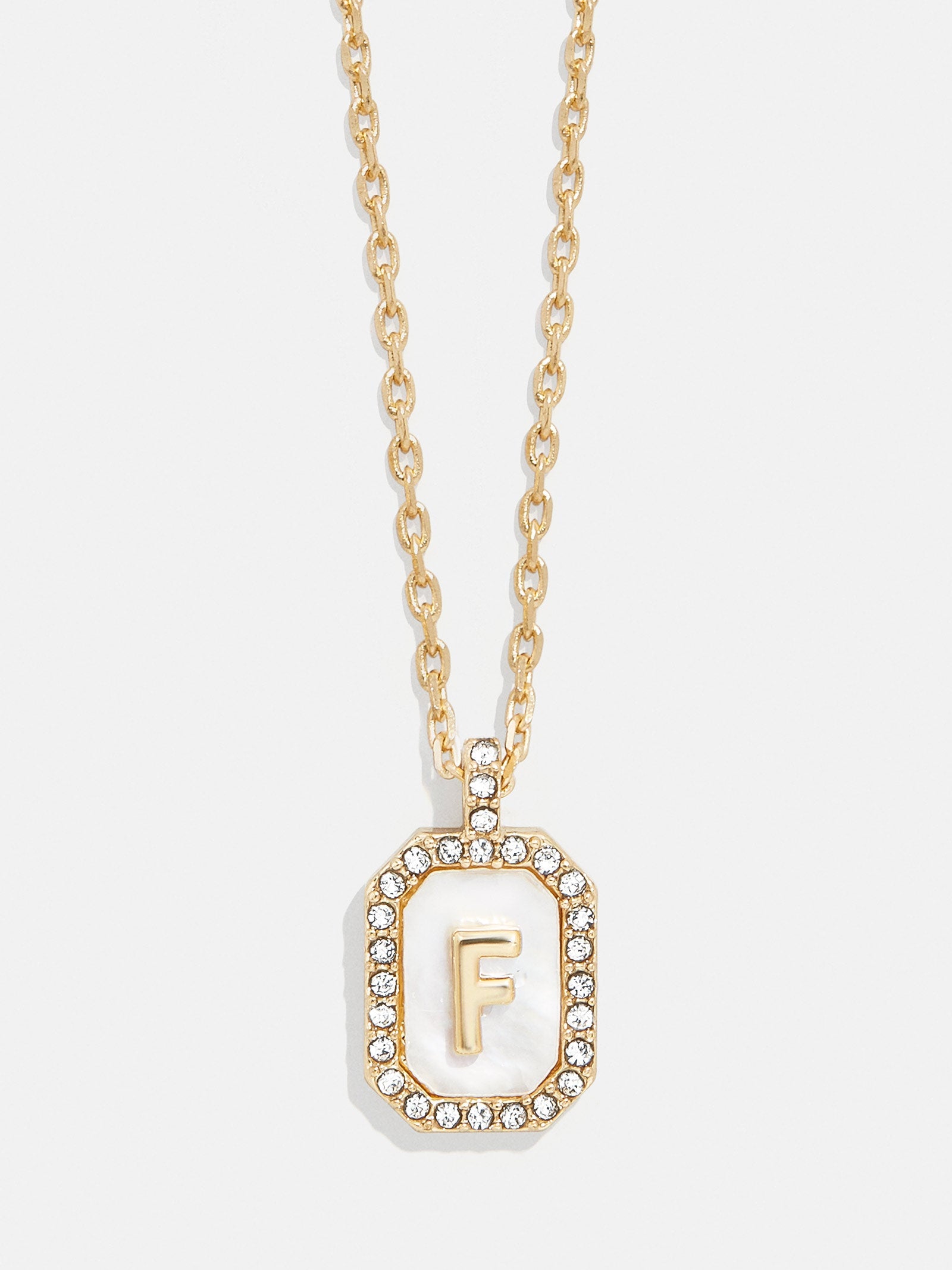 Gold &amp; Mother of Pearl Initial Necklace