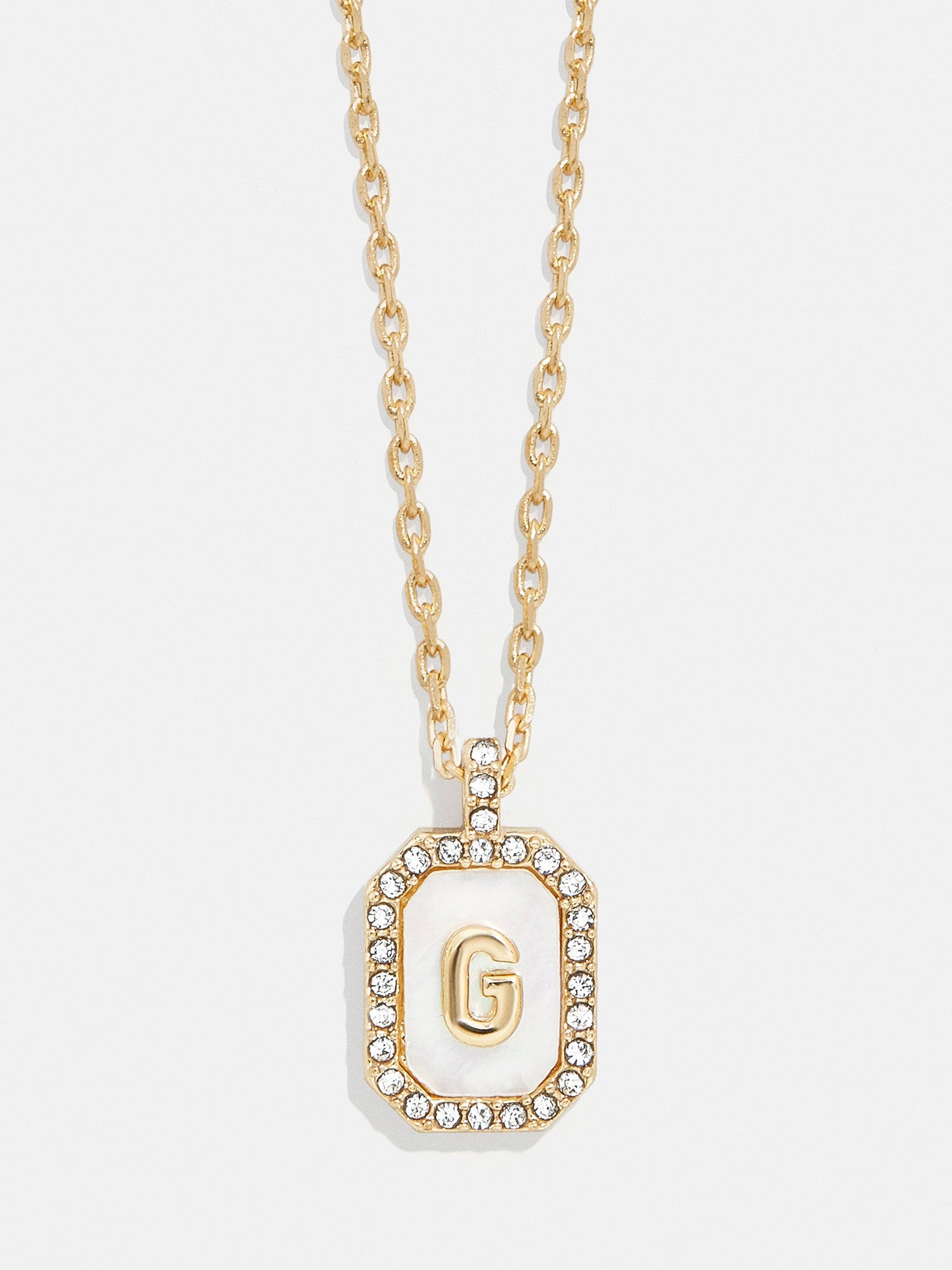 Gold &amp; Mother of Pearl Initial Necklace