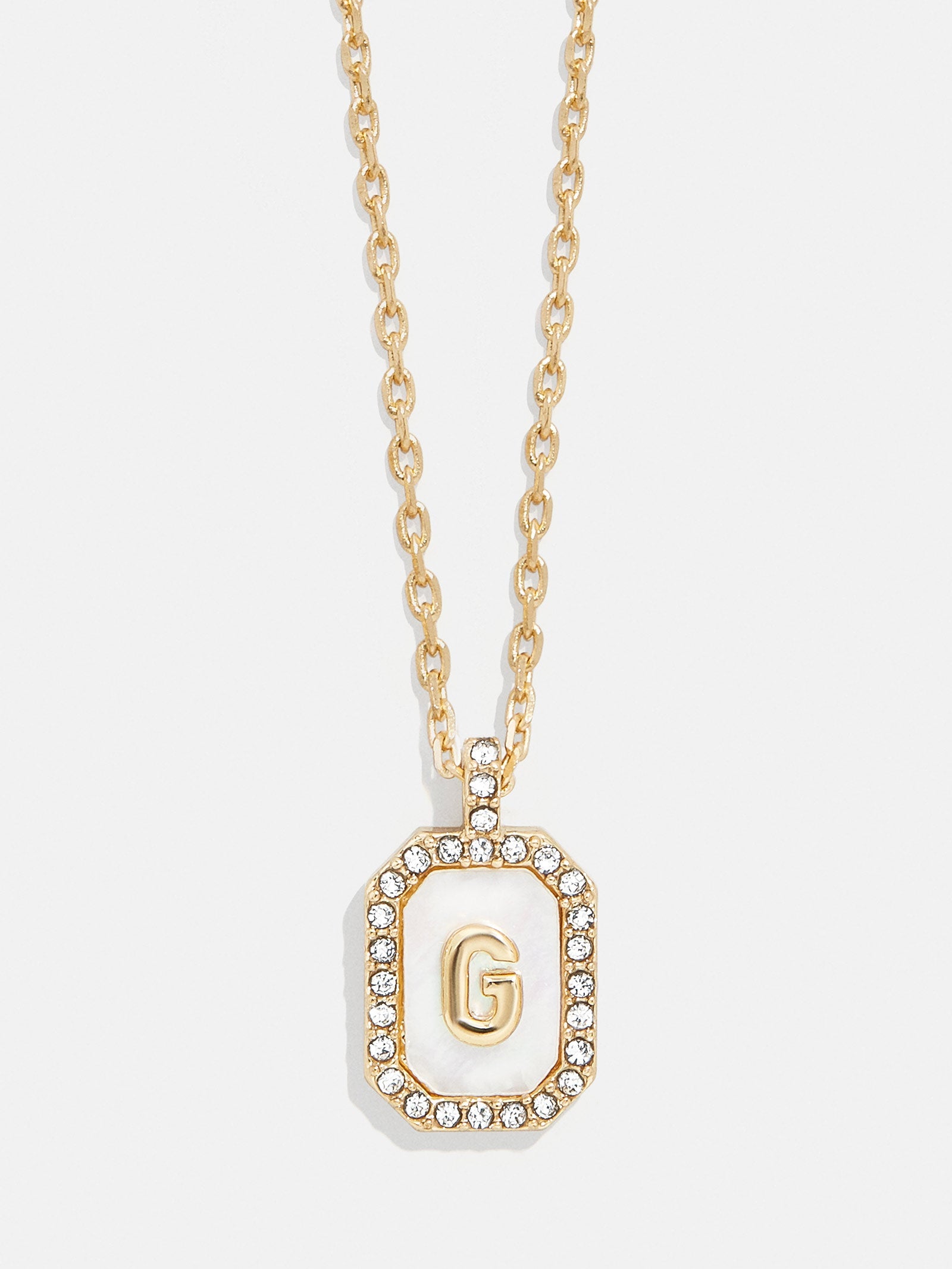 Gold &amp; Mother of Pearl Initial Necklace