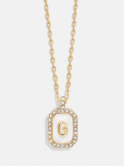 Gold &amp; Mother of Pearl Initial Necklace