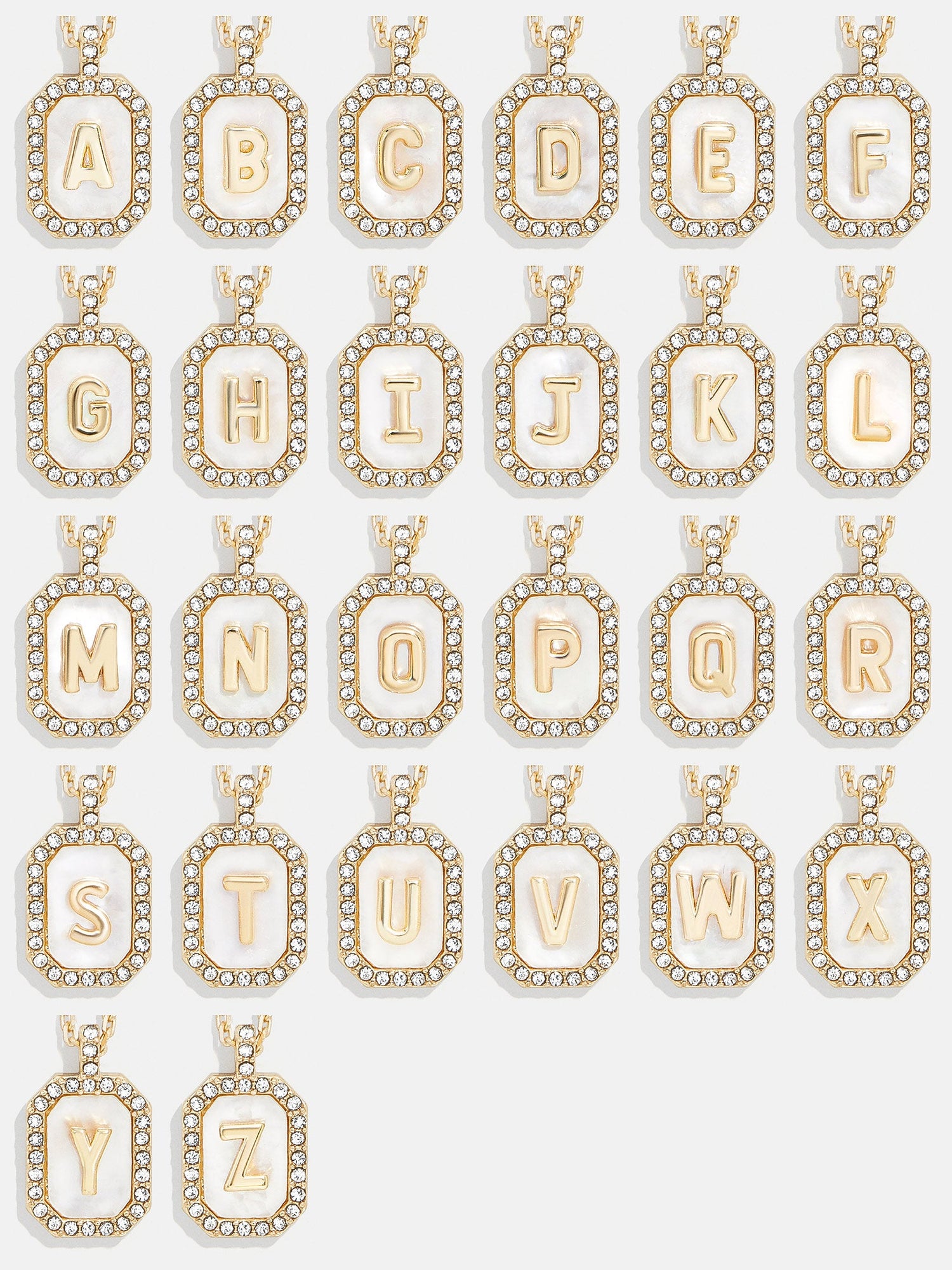 Gold &amp; Mother of Pearl Initial Necklace