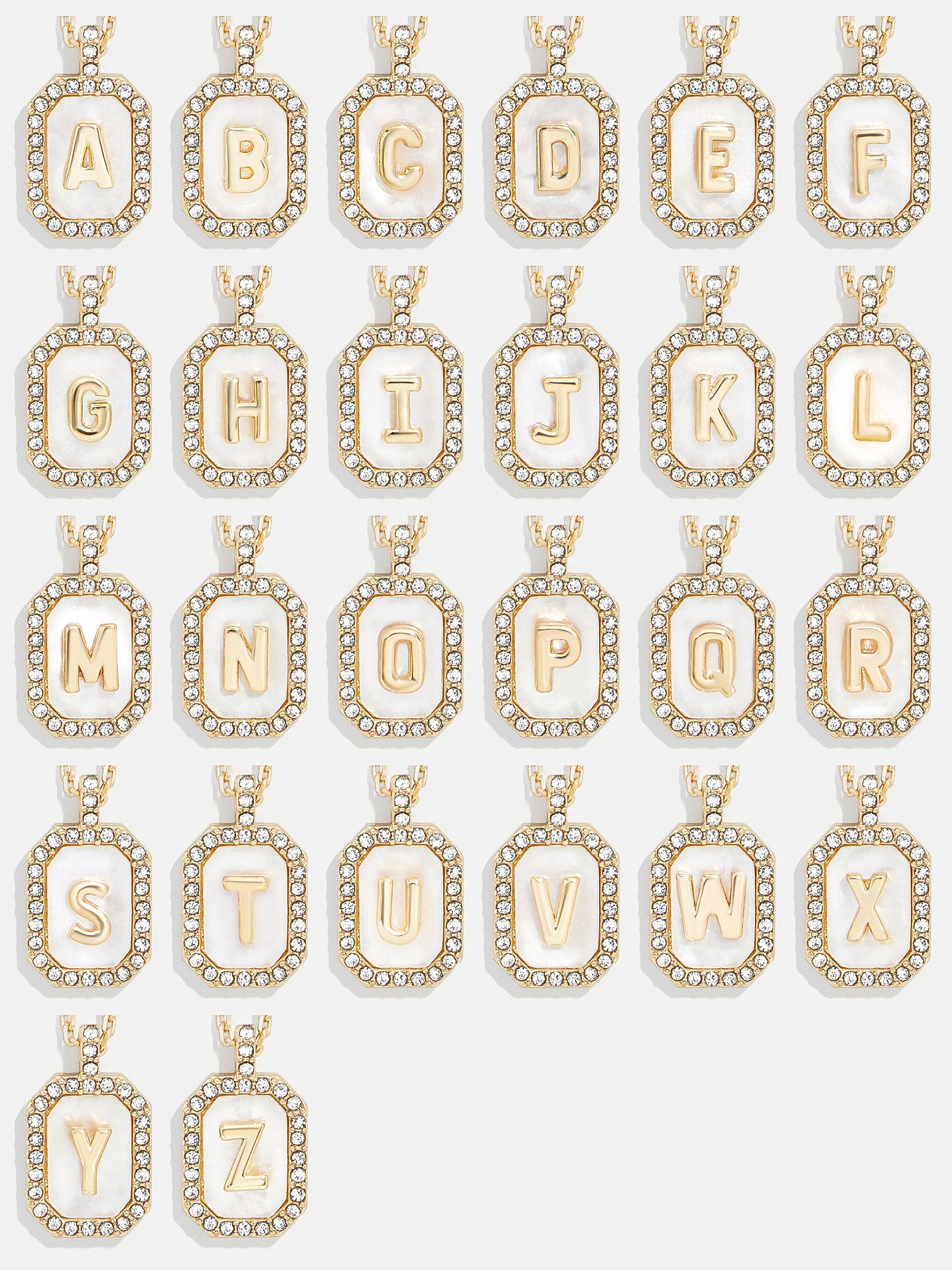 Gold &amp; Mother of Pearl Initial Necklace