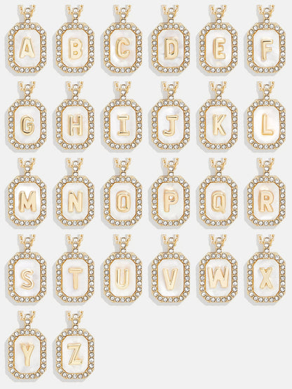 Gold &amp; Mother of Pearl Initial Necklace