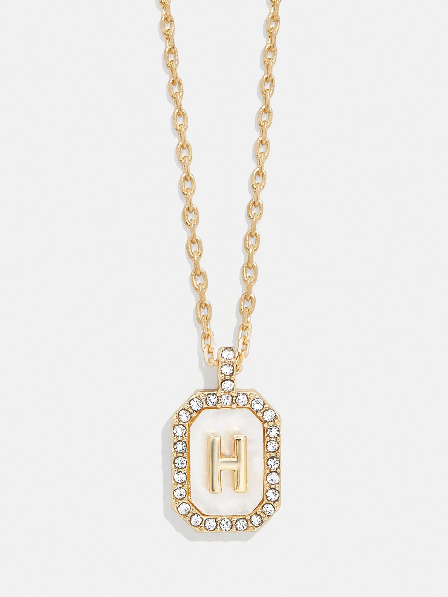 Gold &amp; Mother of Pearl Initial Necklace