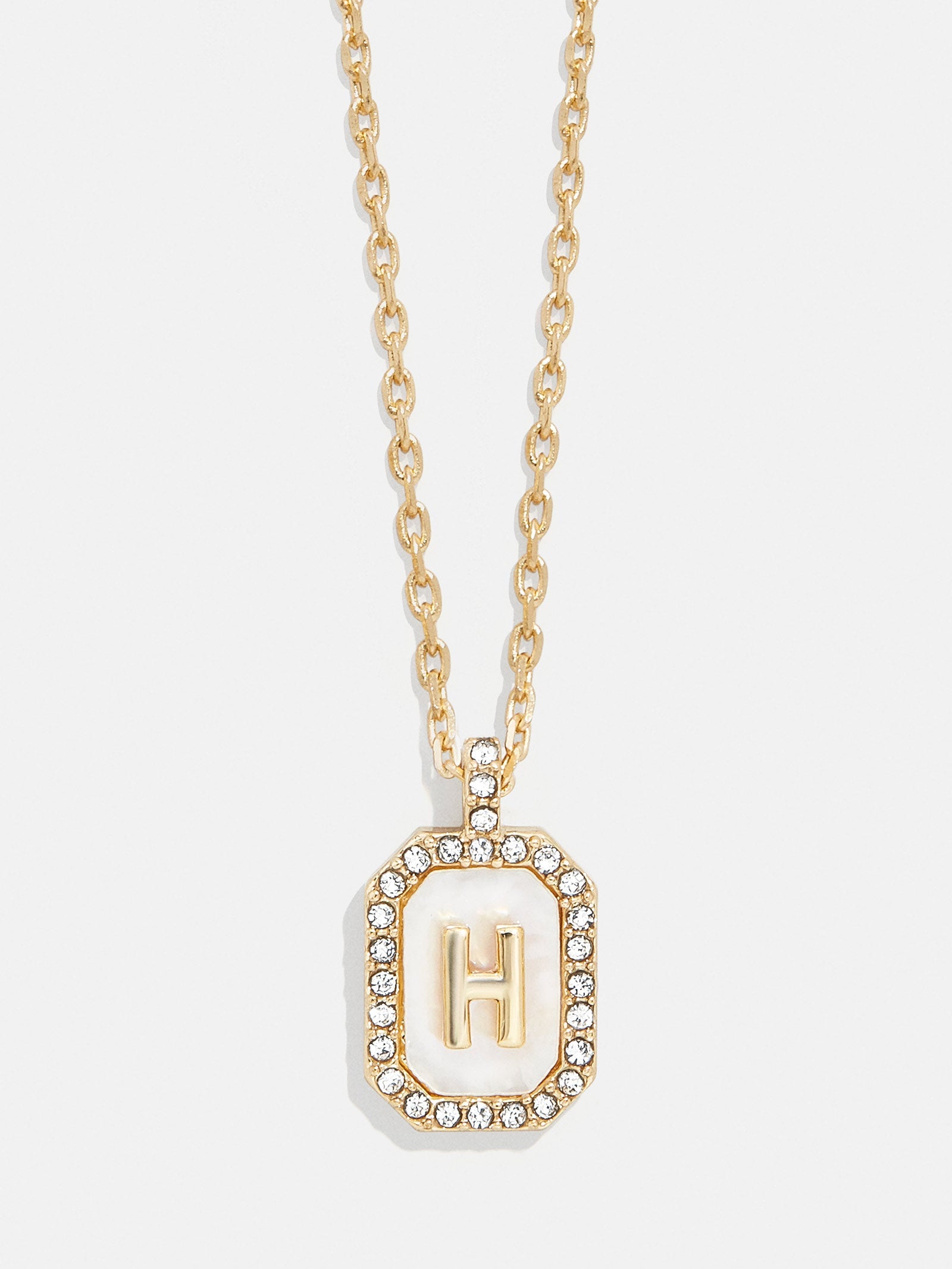 Gold &amp; Mother of Pearl Initial Necklace