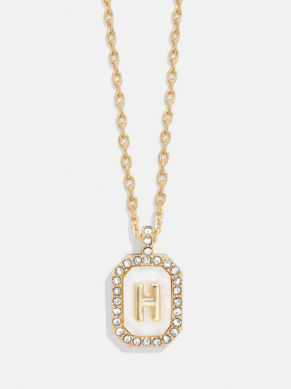 Gold &amp; Mother of Pearl Initial Necklace