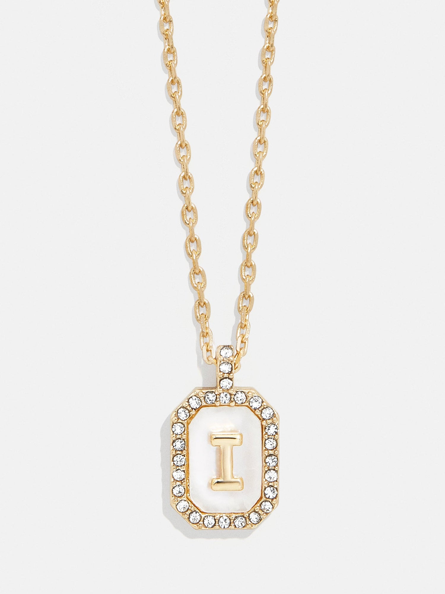 Gold &amp; Mother of Pearl Initial Necklace