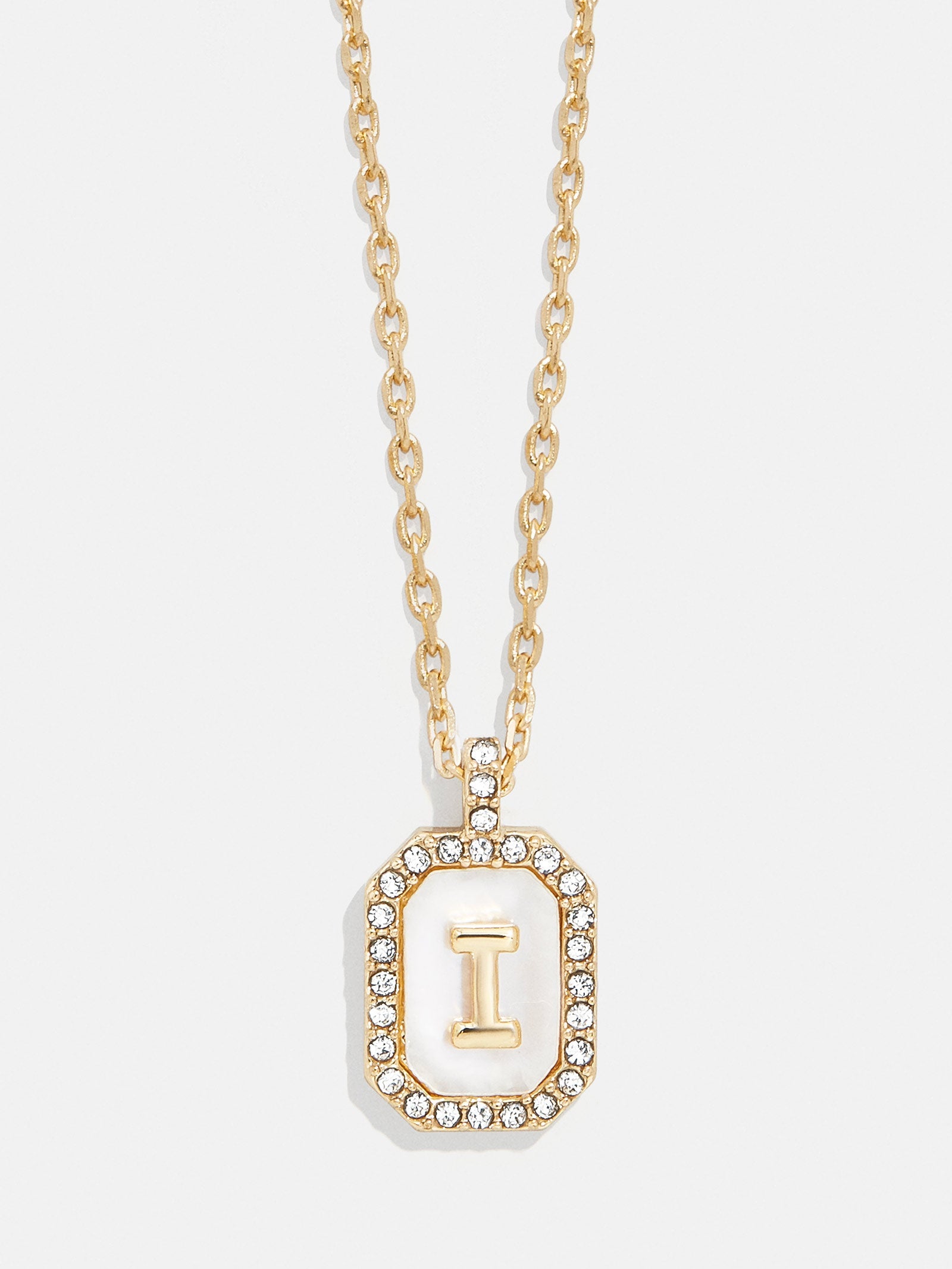 Gold &amp; Mother of Pearl Initial Necklace