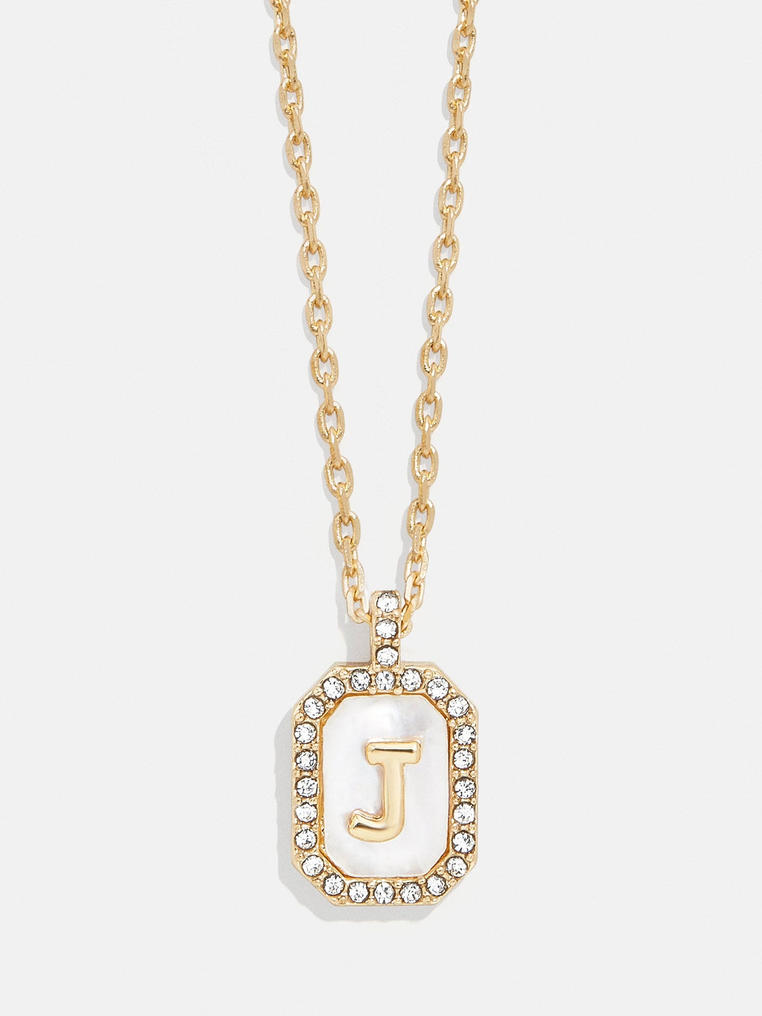 Gold &amp; Mother of Pearl Initial Necklace