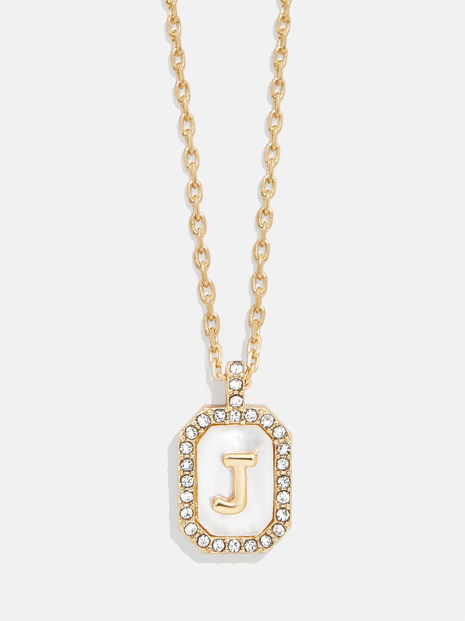 Gold &amp; Mother of Pearl Initial Necklace