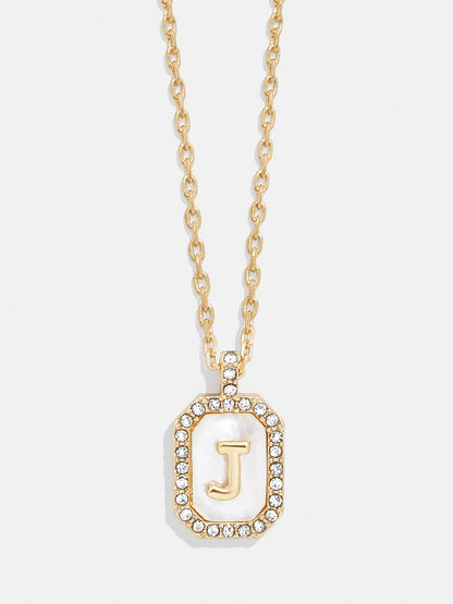 Gold &amp; Mother of Pearl Initial Necklace