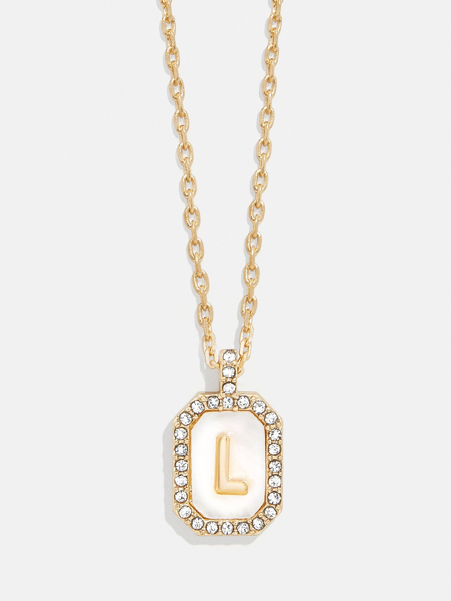 Gold &amp; Mother of Pearl Initial Necklace