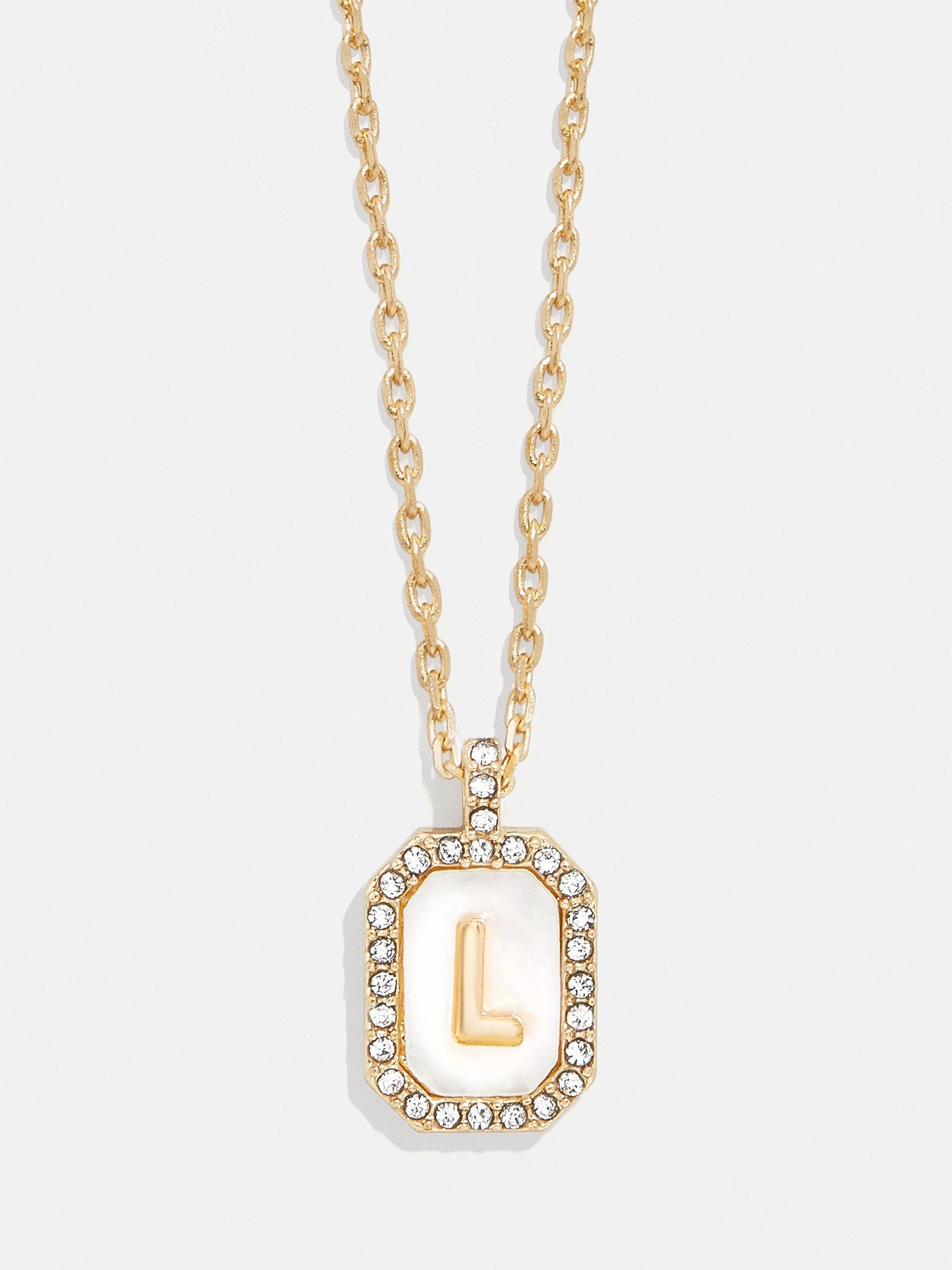 Gold &amp; Mother of Pearl Initial Necklace