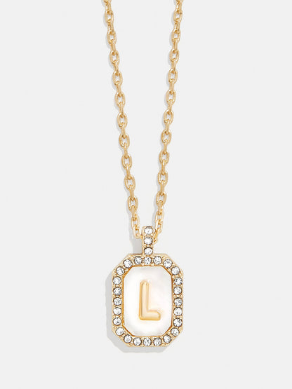 Gold &amp; Mother of Pearl Initial Necklace