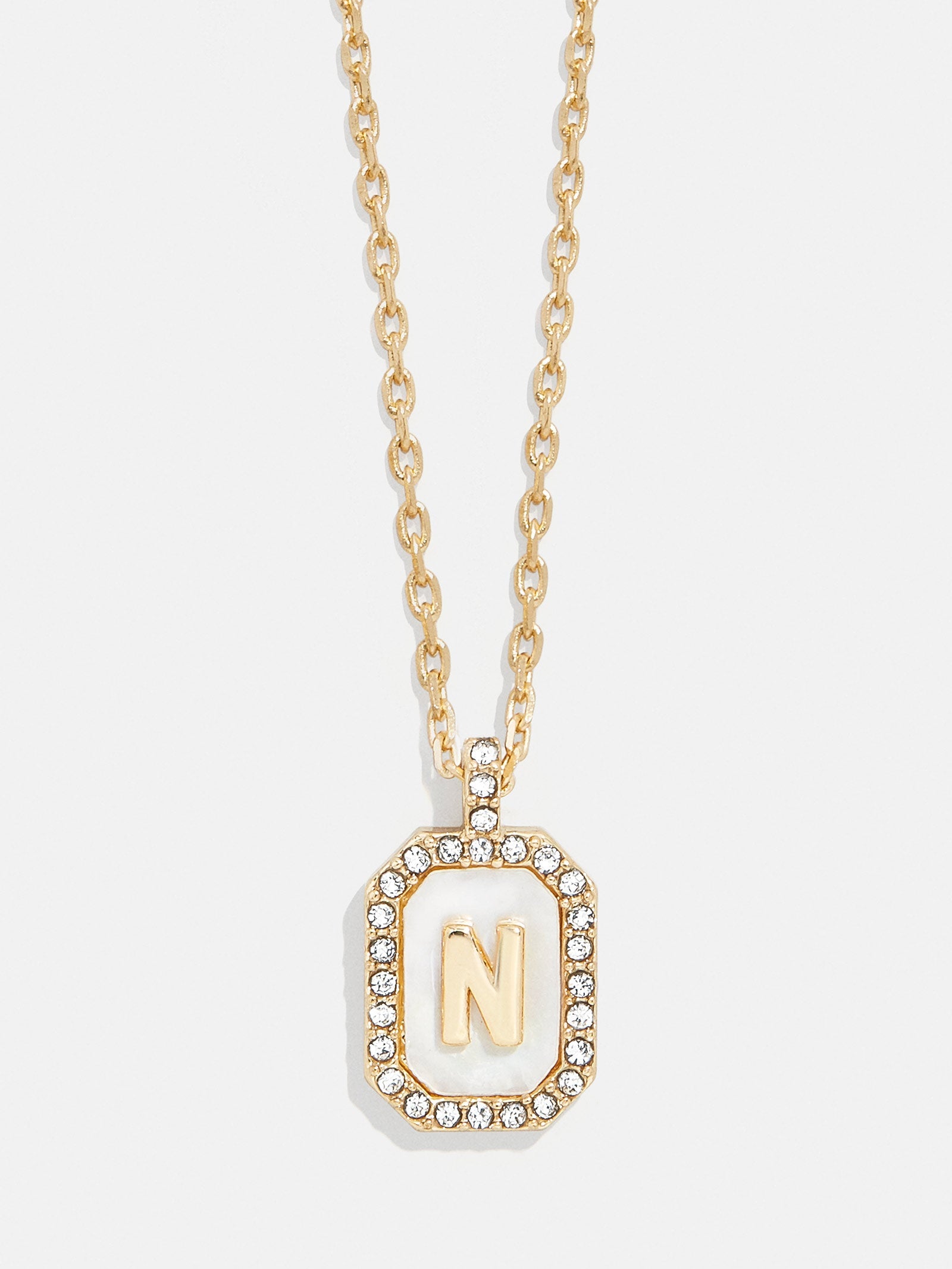 Gold &amp; Mother of Pearl Initial Necklace