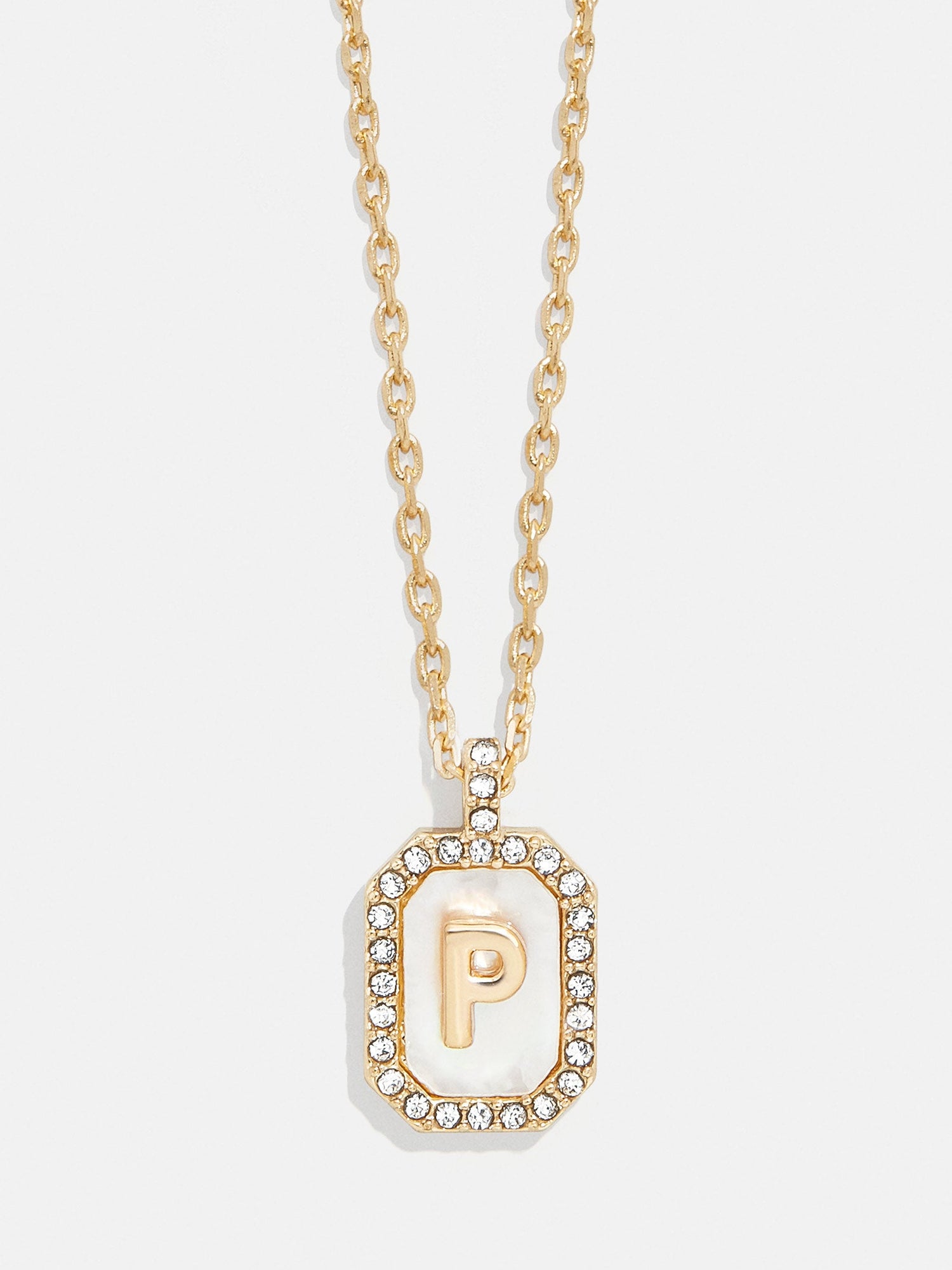 Gold &amp; Mother of Pearl Initial Necklace