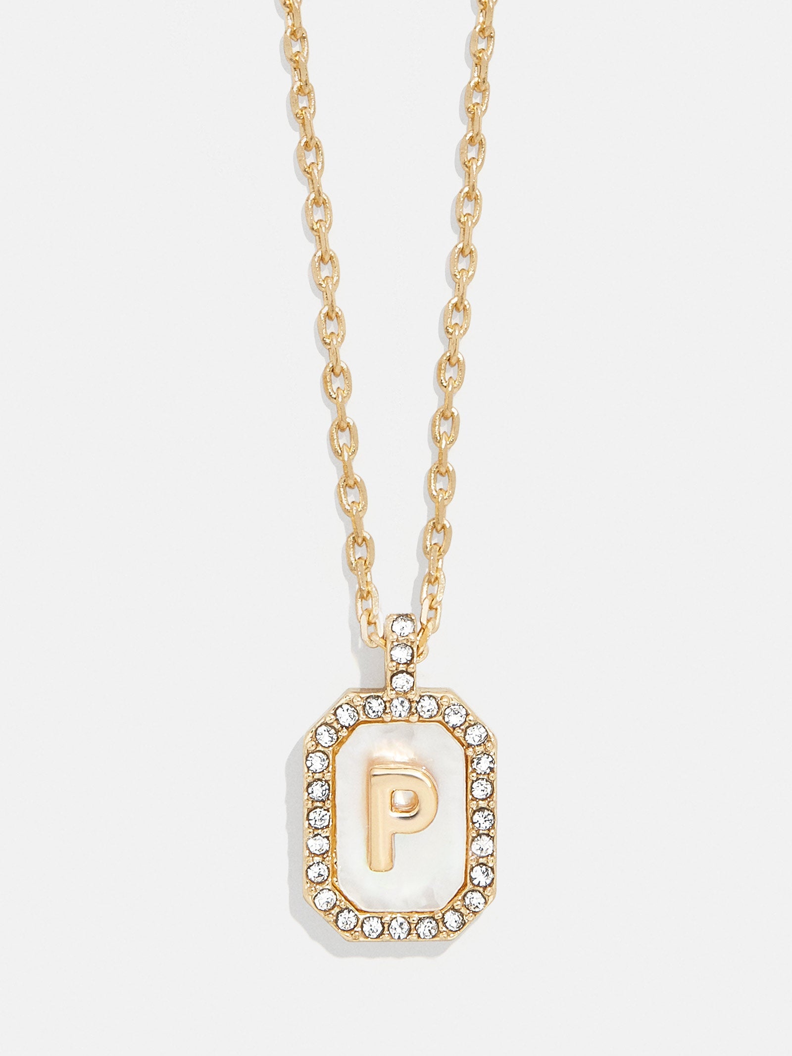 Gold &amp; Mother of Pearl Initial Necklace
