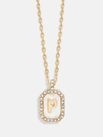 Gold &amp; Mother of Pearl Initial Necklace