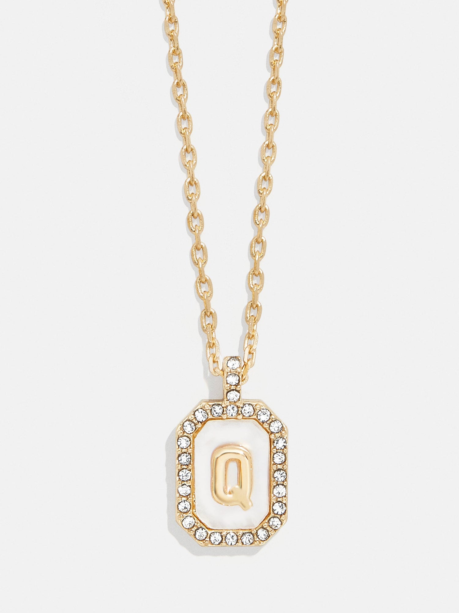 Gold &amp; Mother of Pearl Initial Necklace