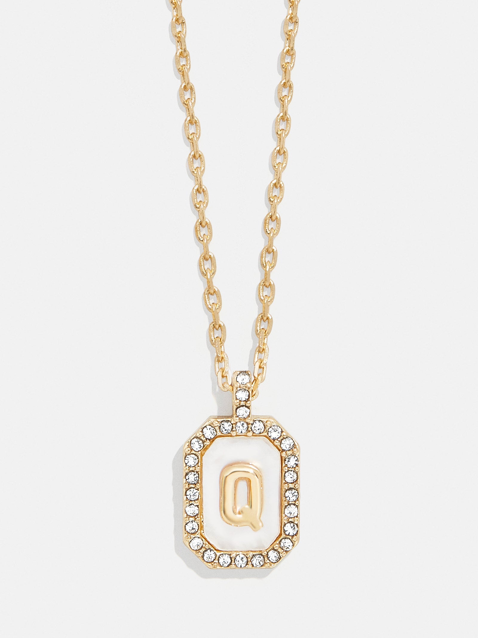 Gold &amp; Mother of Pearl Initial Necklace