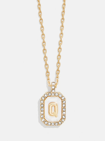 Gold &amp; Mother of Pearl Initial Necklace