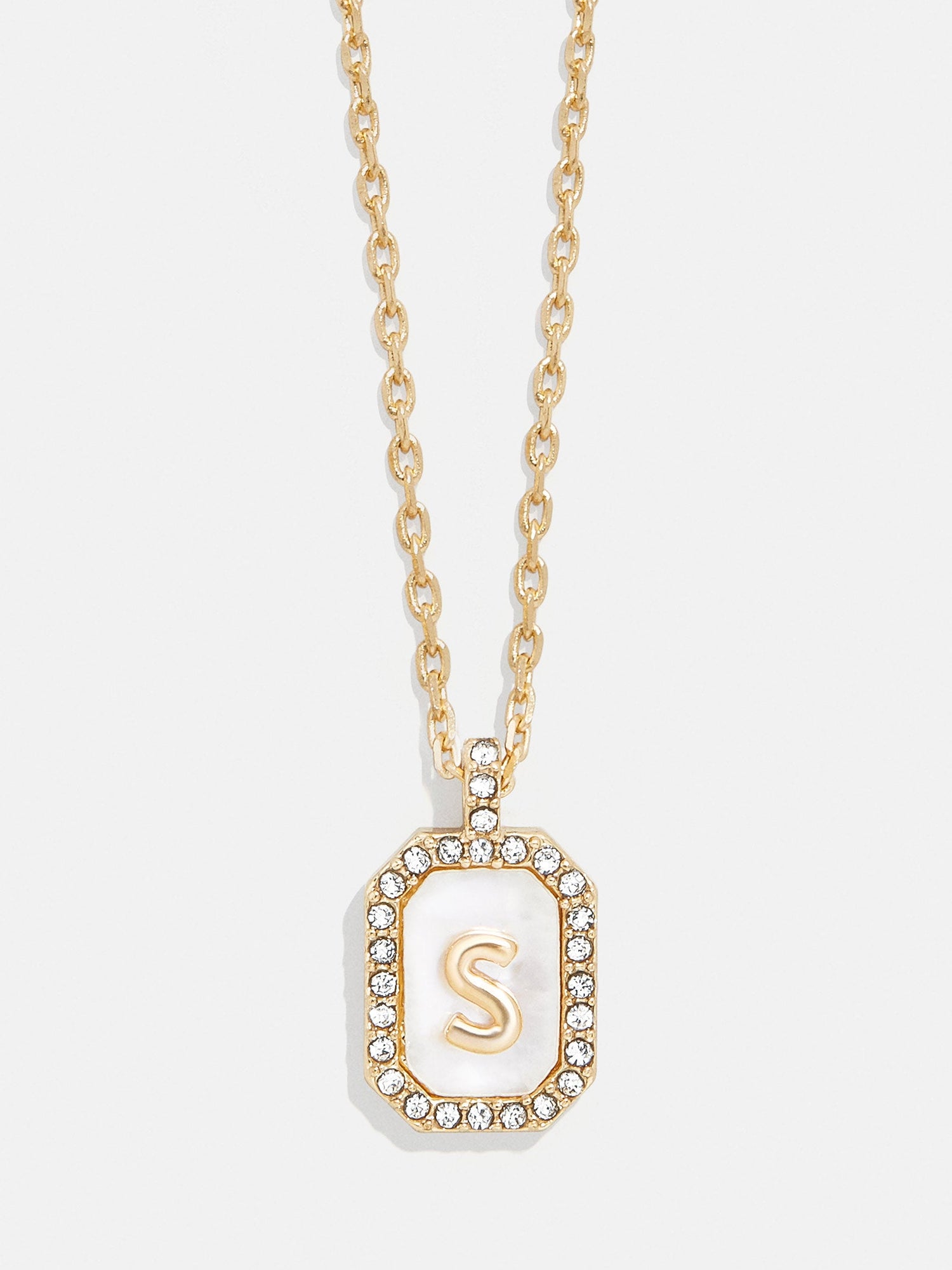 Gold &amp; Mother of Pearl Initial Necklace