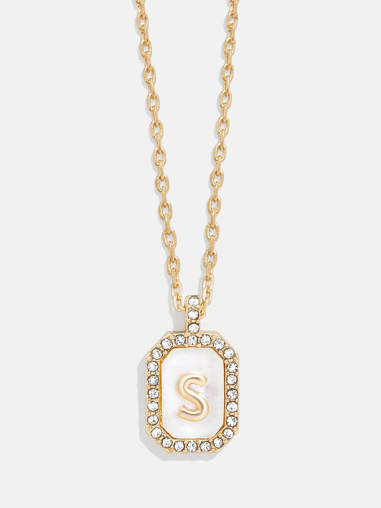 Gold &amp; Mother of Pearl Initial Necklace