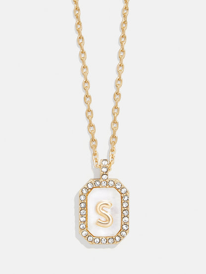 Gold &amp; Mother of Pearl Initial Necklace
