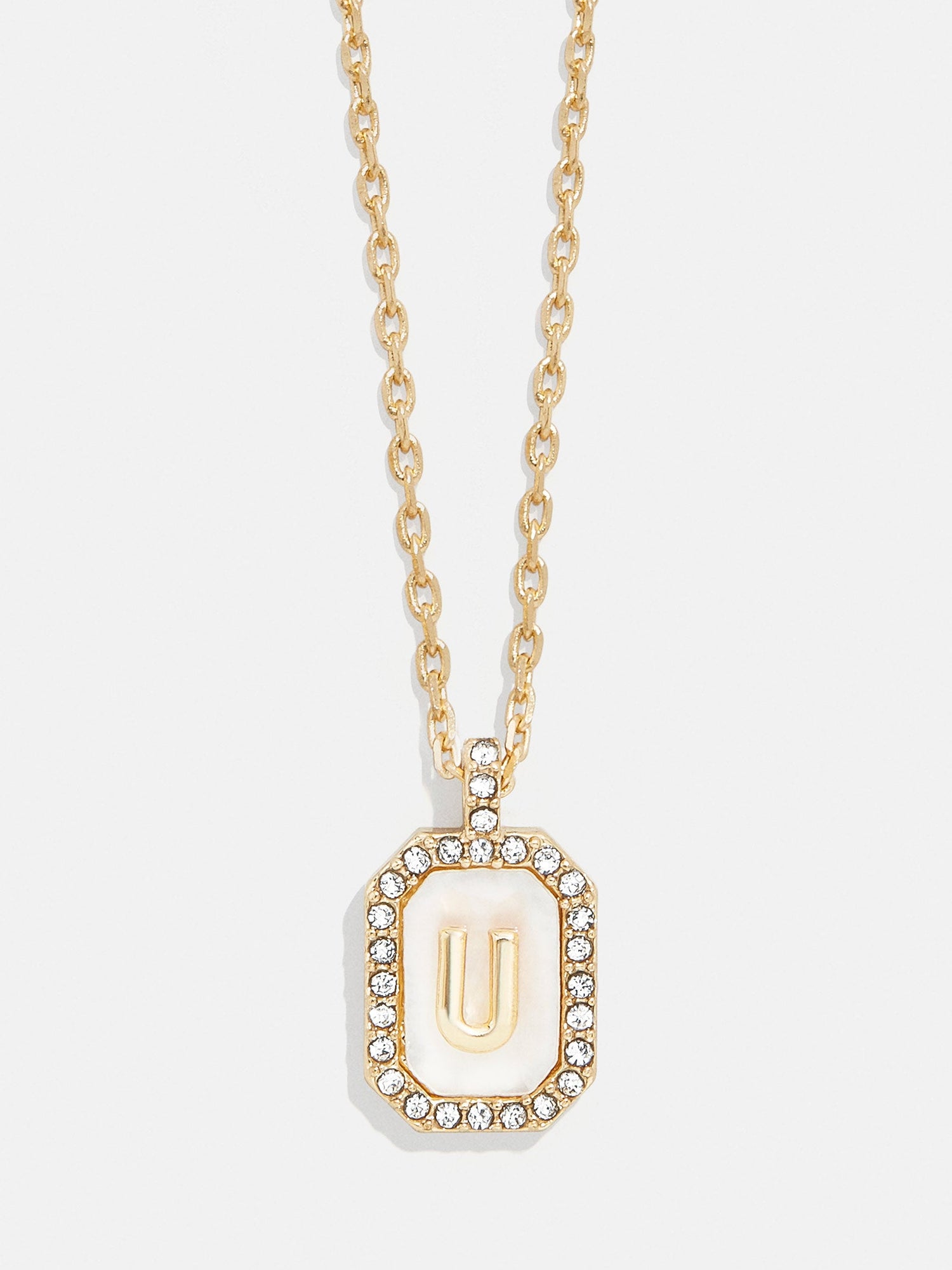 Gold &amp; Mother of Pearl Initial Necklace