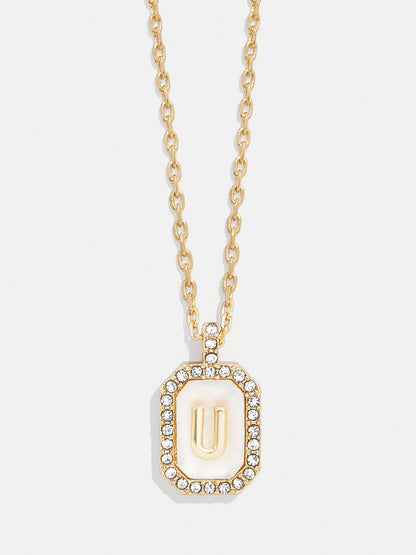Gold &amp; Mother of Pearl Initial Necklace