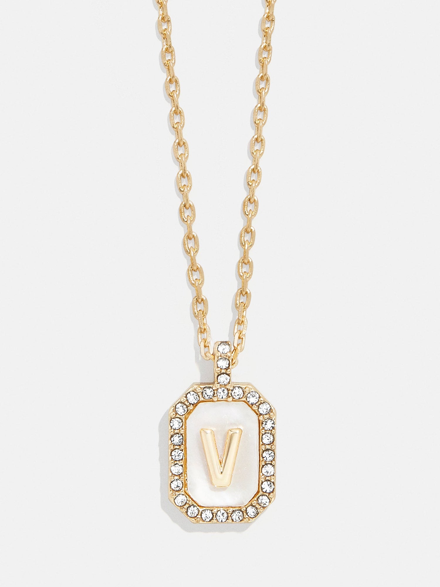 Gold &amp; Mother of Pearl Initial Necklace