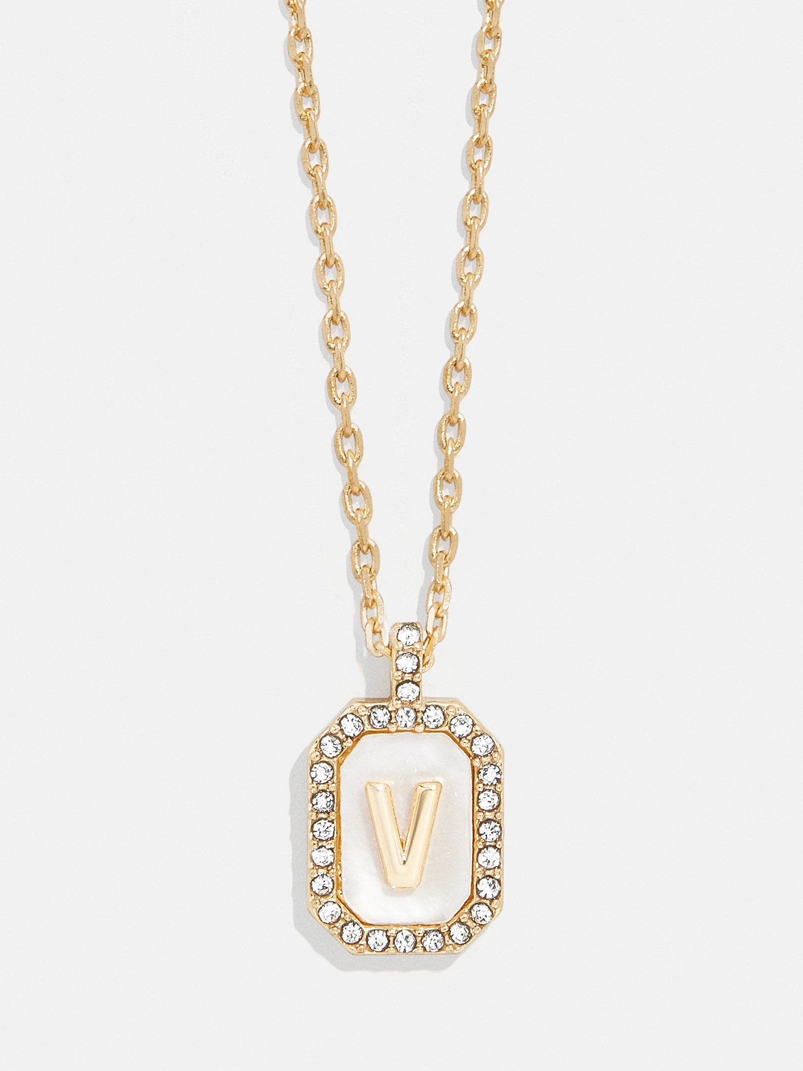 Gold &amp; Mother of Pearl Initial Necklace