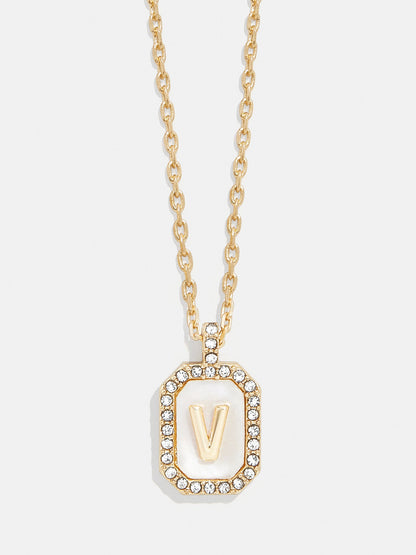 Gold &amp; Mother of Pearl Initial Necklace