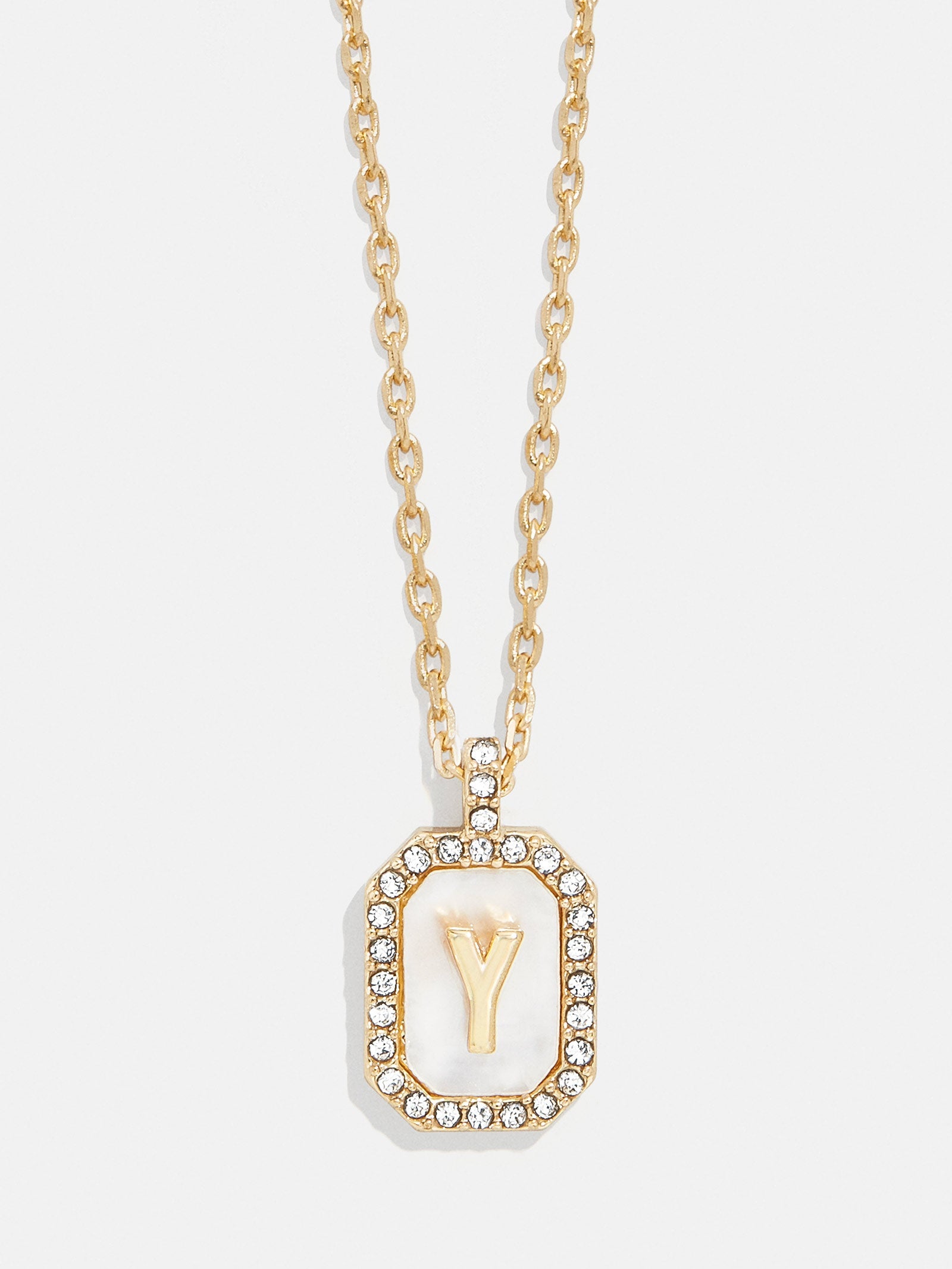 Gold &amp; Mother of Pearl Initial Necklace