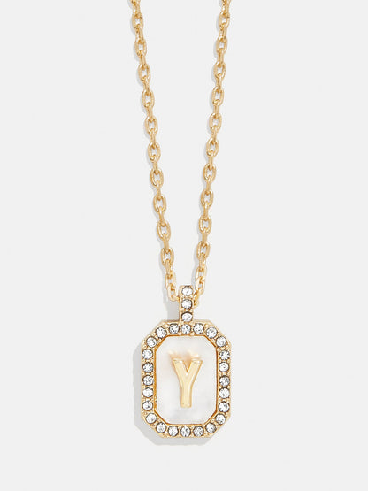 Gold &amp; Mother of Pearl Initial Necklace