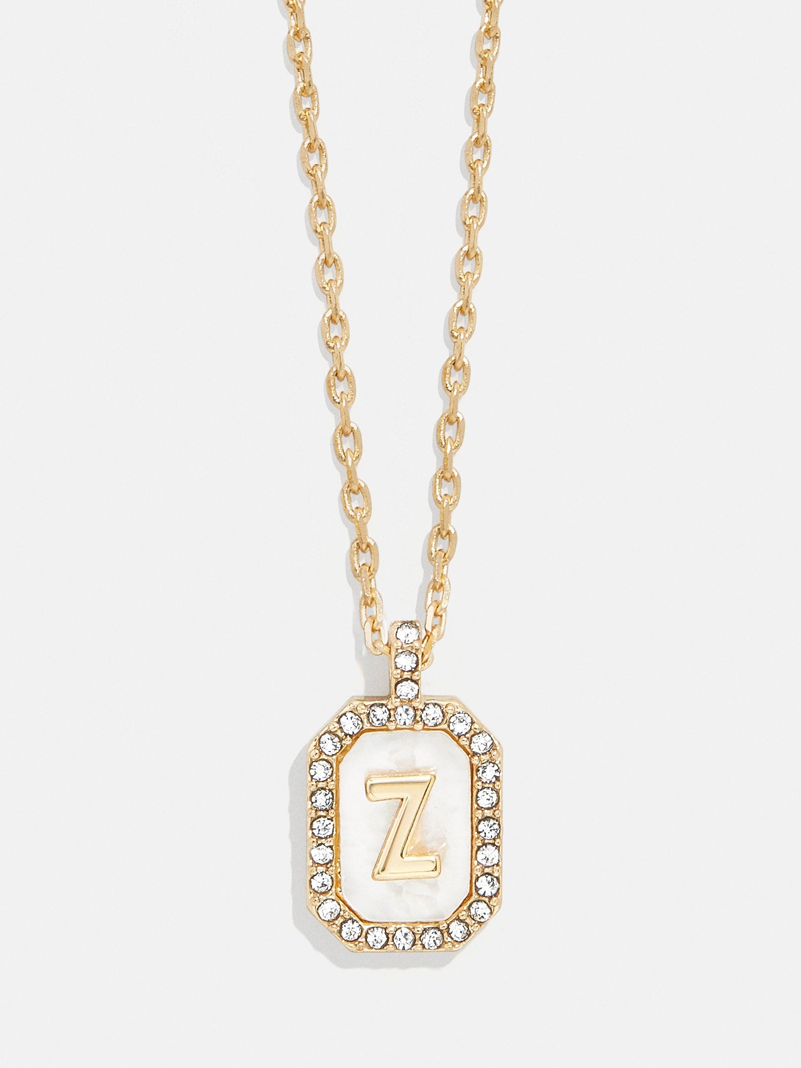 Gold &amp; Mother of Pearl Initial Necklace