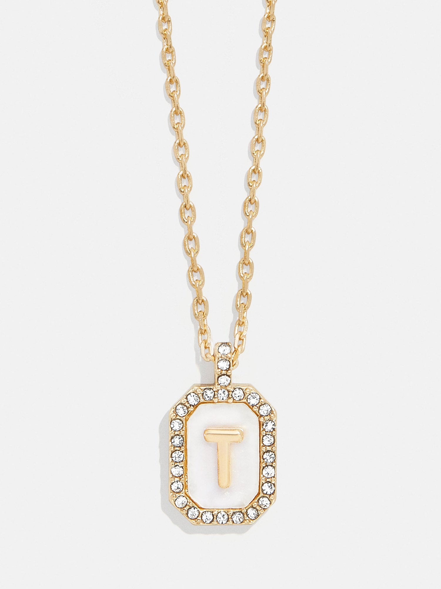 Gold &amp; Mother of Pearl Initial Necklace