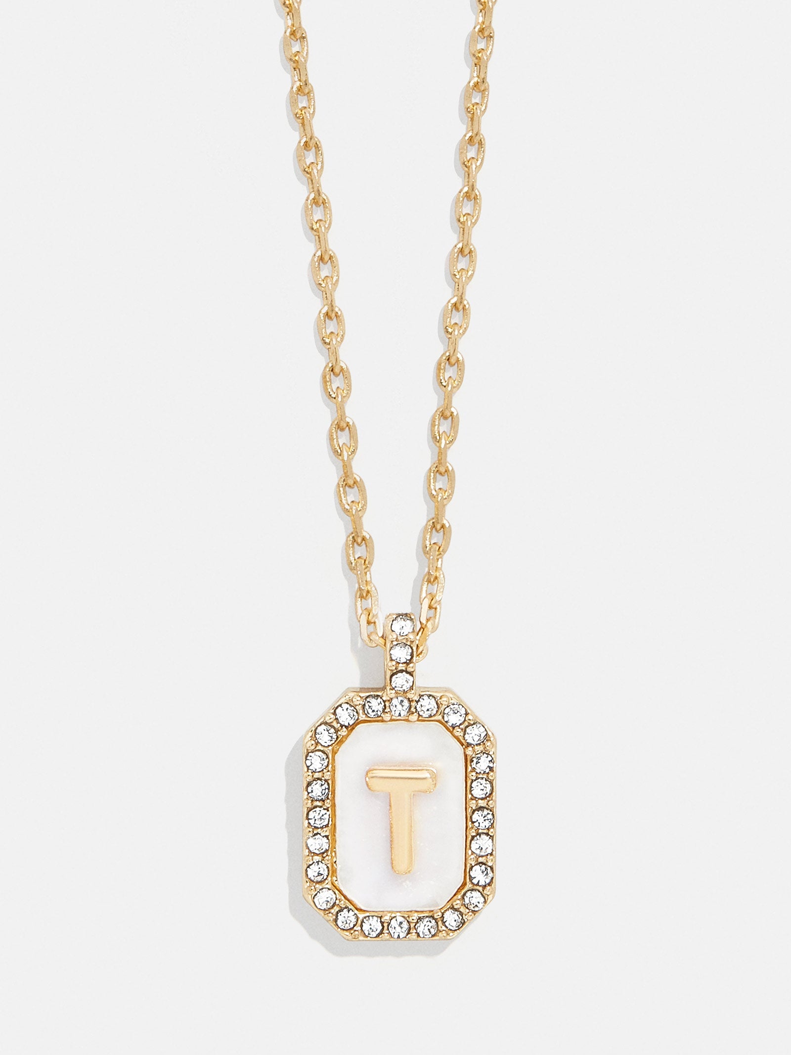 Gold &amp; Mother of Pearl Initial Necklace